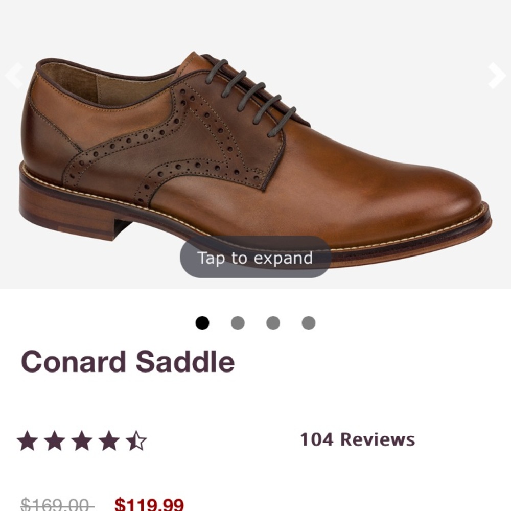 Johnston and Murphy Conard saddle shoe Italian calfskin leather  brown and tan.